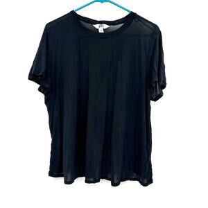 Joy Lab Size XL Shirt Black Short Sleeve Round Neck Vented Back Casual Summer‎